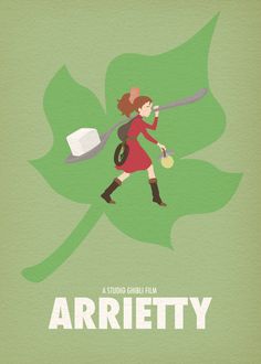 the poster for an upcoming film, arriety is shown in green and white