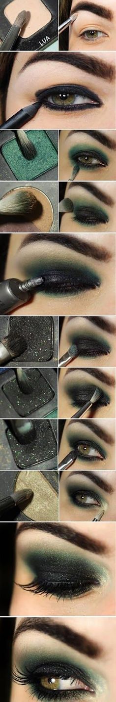 Green Smokey Eye Makeup Tutorial Green Makeup Tutorial, Extreme Make-up, Drag Make-up, Makeup Tip, Witch Makeup