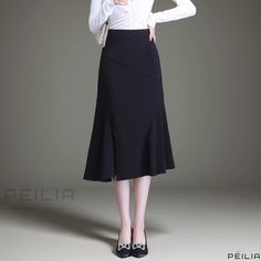 Peilia - Irregular Fashionable Zippered Fish-tail Skirt with Waist and Hip Accentuation and High-waisted Stylish Patchwork Design. Elegant Bottoms With Asymmetrical Hem For Formal Events, Elegant Formal Bottoms With Asymmetrical Hem, Elegant Fitted Bottoms With Asymmetrical Hem, Formal Bottoms With Fitted Asymmetrical Hem, Formal Fitted Bottoms With Asymmetrical Hem, Fitted Bottoms With Asymmetrical Hem For Office, Fitted Asymmetrical Skirt For Office, Elegant Fishtail Bottoms Fitted, Elegant Fishtail Lined Skirt