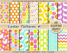 easter patterns digital paper pack for scrapbooking