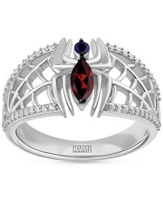 in stock Spiderman Ring, Enchanted Jewelry, Enchanted, Garnet, Spiderman, Sapphire, In Store, Fine Jewelry, Buy Online