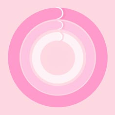 a pink and white circular object with the moon in the center on a light pink background