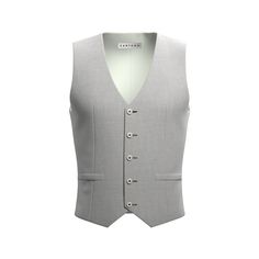 Harbor Grey Cashmere Wool Vest - SARTORO Classic Tailored Gray Vest, Elegant Sleeveless Vest For Business, Elegant Sleeveless Business Vest, Classic Gray Vest For Work, Gray Fitted Three-piece Suit, Gray Tailored Vest For Business, Classic Sleeveless Vest For Formal Occasions, Elegant Gray Fitted Three-piece Suit, Elegant Fitted Gray Three-piece Suit