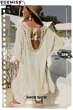 Sexy Open Back Strap Ruffle Beach Dress Chic Cover-up For Resort Season Vacation, Chic V-neck Beach Dress For Holiday, Ruffled V-neck Beach Dress For Vacation, V-neck Beach Dress With Ruffles For Vacation, V-neck Ruffled Beach Dress For Vacation, Casual Mini Length Cover-up For Beach Party, Chic Beige Swimwear For Summer, Chic Beige Summer Swimwear, Chic Mini Length Cover-up For Vacation