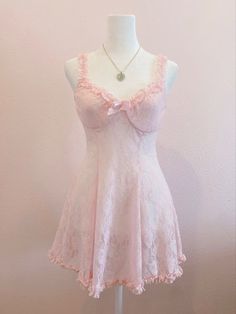 Pink Clothes Outfits, Dollette Dress, Pink Coquette Dress, Cute Core Outfit, Coquette Nightgown, Pink And Blue Outfit, Cute Pink Outfits, Coquette Dress