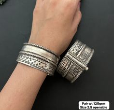 Antique Silver Jewelry Indian, Indian Jewelry Silver, Personalized Silver Jewelry, Handmade Bangle Bracelets, Solid Silver Bracelets, Antique Silver Jewelry, Silver Jewellery Indian, Hippy Gifts, Cuff Jewelry