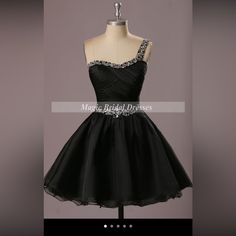 New Magic Bridal Custom Made Black Cocktail Dress Size 6. Comes From A Non Smoking Home. Homecoming Dresses Short Black, Black Homecoming Dress, Cute Prom Dresses, Short Homecoming Dress, Short Prom Dress, Short Prom, Black Cocktail Dress, Prom Dresses Short, Homecoming Dress