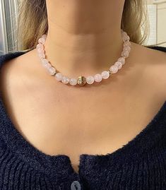 Chunky Pink Beaded Gemstone Choker for Women Rose quartz necklace can be a perfect choice as a romantic gift for your loved ones. Additionally, you can also use it to indulge yourself or to elevate your energy. With its elegance and beauty, the necklace will complement any look and provide you with an energy-boosting effect. Rose quartz is a stone that helps maintain emotional balance and enhances the energies of love and compassion. ��🔴 30% Discount for 2 items use the code: 2ITEMS30 🔴 35% Disc Quartz Choker, Gemstone Choker, Necklace Big, Rose Blush, Necklace Bridal, Pink Beaded, Rose Quartz Necklace, Women Rising, Emotional Balance