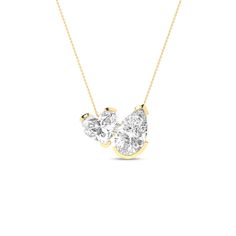 This enchanting necklace captures the essence of "Toi et Moi," French for "you and me," in an elegant and enduring way. Crafted with utmost precision, this necklace showcases a stunning interplay of heart and pear-cut diamonds while the delicate chain, designed for comfort, gracefully drapes around the neck. Yellow Gold Pear-shaped Necklace With Single Cut Diamonds, Pear Shaped Yellow Gold Necklace With Single Cut Diamonds, Pear-shaped Yellow Gold Necklace With Single Cut Diamonds, Timeless Briolette Necklace For Anniversary, Teardrop Single Cut Diamond Necklace For Anniversary, Yellow Gold Briolette Diamond Necklace For Anniversary, Anniversary Yellow Gold Briolette Diamond Necklace, Anniversary Briolette Diamond Necklace In Yellow Gold, Briolette Necklace With Diamond Accents For Anniversary