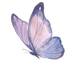 a watercolor painting of a purple butterfly