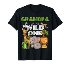 PRICES MAY VARY. Grandpa of the Wild One Zoo Safari Birthday Party T Shirt featuring a the phrase Mom of the Wild One with a Lion, Giraffe, Elephant, zebra and Elephants, Crocodiles, leopard. Check out our brand for more kids and toddlers Zoo themed birthday party This Funny Jungle Safari Wild Birthday Boy Party top makes a unique Gift Idea for any Toddler Boy who loves Animals and Zoo matching Jungle Safari decorations, supplies or favors. Lightweight, Classic fit, Double-needle sleeve and bott Jungle Safari Decorations, Zoo Birthday Party, Zoo Theme, The Wild One, Zoo Birthday, Safari Decorations, Safari Birthday Party, Animal Birthday Party, Safari Jungle