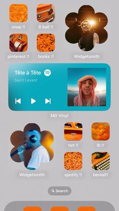 orange , grey n blue frank ocean and saint levant phone theme Ocean Themes, Phone Themes, Orange, Blue