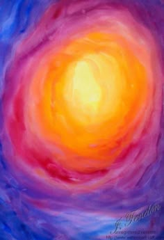 an acrylic painting of a sun in the sky