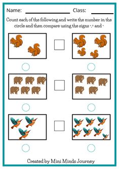 a worksheet with an image of animals and birds in the same pattern, which is