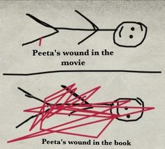 an advertisement for the film peter's wound in the movie, with red writing on it