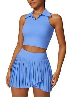 PRICES MAY VARY. 2 Piece Tennis Skirts Sets: Skorts skirts for women high waist tennis skirts with sleeveless crop top two piece tennis outfits activewear. This athletic golf skorts skirt 2PC workout sets are made of high quality materials. Soft, stretch, quick dry, skin friendly, lightweight, wear resistant, breathable provides a comfortable wearing and cold feeling touch makes it cool for summer exercise. Wearing this sports two-piece set, you have all the styles and confidence to defeat your Badminton Outfit, Padded Crop Top, Golf Workout, Tennis Tank Tops, Tennis Outfit Women, Workout Tops For Women, High Waisted Pleated Skirt, Pleated Tennis Skirt, Top Golf