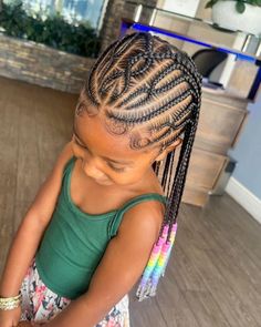 ✨👧 Enhance your little one's style with this charming Box Braids and Beads hairstyle! Perfect for kids, this look combines classic box braids with colorful beads, creating a fun and playful vibe.Let your child's personality shine through with this beautiful and versatile hairstyle! #BoxBraids #KidsHairstyles Braided Hairstyles For 10 Years, Back To School Hair Styles Black Kids, Cute Kid Hairstyles Braided, Baby Girl Braided Hairstyles Black, Toddler Braided Hairstyles Girl Black, Braids For 6th Graders, Lil Kids Hairstyles Black, Black Kid Braid Styles