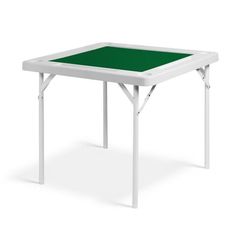 a white and green table on a white background