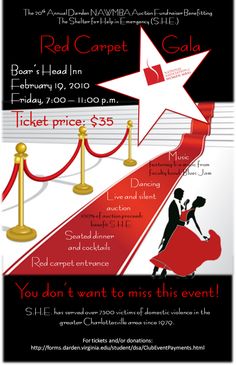 the red carpet gala flyer is shown