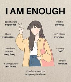 Self Help Skills, Practicing Self Love, Mental Health Facts, Self Inspirational Quotes, Self Care Bullet Journal, I Am Enough, Self Confidence Tips, Self Esteem Quotes, Positive Self Affirmations