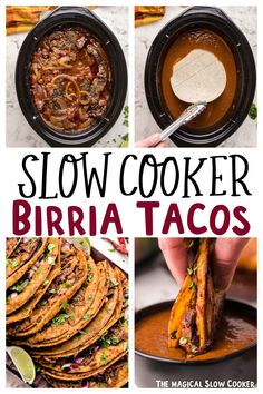 slow cooker burrito tacos with text overlay