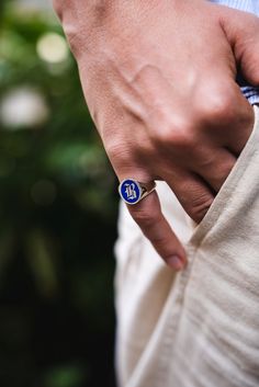 "Blue, black, white enamel gold & silver  signet ring personalized with your initial ♡ materials: 9k gold 14k gold 14k rose gold 14k white gold 18k gold 18k rose gold 18k white gold 925 sterling silver 14k gold plated rose gold plated what is gold/rose gold plated: gold/rose gold plated is genuine 925 sterling silver that has been expertly plated with a thick layer of 14k gold/rose gold ring face: 13 x 15 mm the ring has solid back ♡ size: we offer sizes from 3 to 13 1/2 for bigger size requests, please send a message ♡ important note about the ring size: ♡ to be able to make a ring which fits perfectly we kindly ask you to double check your ring size as shown in \"how to measure your ring size\" chart in the gallery before placing your order. shipping: ♡ all our listings include free expe Sterling Silver Signet Ring With Black Enamel As Gift, Yellow Gold Signet Ring With Black Enamel For Gift, Oval Enamel Signet Ring As Gift, Oval Enamel Signet Ring For Gift, Classic Black Enamel Ring For Gift, Engraved Enamel Signet Ring Gift, 14k Gold Black Enamel Ring Gift, Gift 14k Gold Black Enamel Ring, Gift Black Enamel 14k Gold Ring