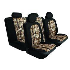 the front and back seat covers are made from realtree camo