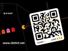 a qr - code t - shirt with three pacman faces on it and the words, i love shirts