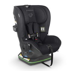 the child's car seat is shown in black