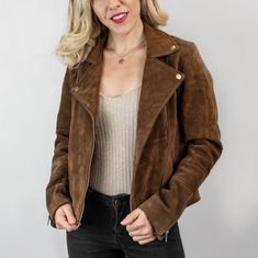 Ladies Suede Biker Jacket Suede Jacket Women, Black Fur Coat, Suede Biker Jacket, Suede Biker, Outwear Coat, Suede Coat, Navy Grey, Grey Suede, Brown Leather Jacket