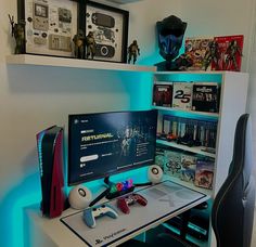 Setup dekstop inspiration Rgb Setup, Small Room Setup, Gaming Setup Ideas, Games Room Inspiration, Small Game Rooms, Mens Bedroom Decor, Best Gaming Setup, Home Studio Setup, Gamer Room Decor