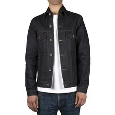 The UB901 by Unbranded is the classic style denim jacket. Made from 100% cotton sanforized 14.5oz rope-dyed indigo selvedge raw denim. Featuring chest and side pockets, exposed selvedge inner placket, and signature blue ear selvedge ID. Style Denim Jacket, Classic Denim Jacket, Blue Jean Jacket, Man Style, Selvedge Denim, Indigo Dye, Raw Denim, Denim Fabric, Denim Fashion