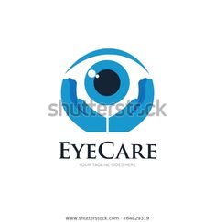 eye care logo with hands holding an eye