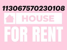 the words house for rent are in black and white on a pink background, with an arrow