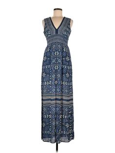 BCBGMAXAZRIA Casual Dress Size: X-Small Blue Dresses - used. 100% POLYESTER, Maxi, Plunge, Paisley, Long, Sleeveless | BCBGMAXAZRIA Casual Dress: Blue Paisley Dresses - Size X-Small Sleeveless Blue Maxi Dress With Boho Print, Flowy Blue Maxi Dress With Paisley Print, Blue Paisley Print Flowy Maxi Dress, Flowy Blue Paisley Print Maxi Dress, Casual Blue Paisley Print Maxi Dress, Fitted Paisley Print Maxi Dress With V-neck, Blue Paisley Print Sundress, Blue V-neck Dress With Paisley Print, Blue Paisley Print V-neck Dress