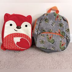 Set Of Two Toddler Kids Backpacks, Fox Backpack With Harness, And Dino Backpack (No Harness) Brand New And Never Used! Super Cute Fit Little Ones! Dino Backpack Is Very Lightweight. Fox Backpack Has Removable Harness Included. Dino Backpack, Fox Backpack, Skip Hop, Cute Fit, Accessories Set, Orange Grey, Toddler Kids, Kids Backpacks, Kids Accessories