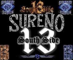 some type of font and numbers on a black background with the words sureno south side