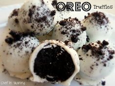 an advertisement for oreo truffles on a plate with the words how to make oreo truffles