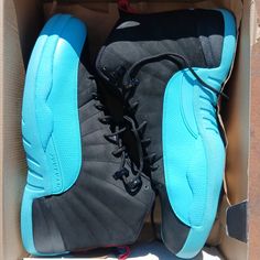 Brand New Jordan 12 Gamma Blue,Mens Sz 14. Deadstock Blue Basketball Shoes With Contrast Sole, Blue Lace-up Basketball Shoes With Contrast Sole, Blue Jordan Shoes With Rubber Sole For Sports, Blue Custom Sneakers With Contrast Sole For Sports, Sporty Blue Jordan Shoes With Abzorb Midsole, Blue Jordan Shoes With Boost Midsole, Blue Leather Jordan Shoes With Abzorb Midsole, Blue Basketball Shoes With Air Cushioning For Streetwear, Streetwear Blue Basketball Shoes With Air Cushioning