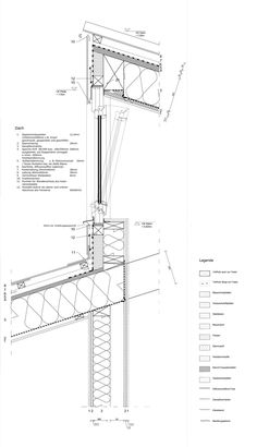 an architectural drawing shows the details of a structure