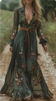 Hippie Elegante, Look Hippie Chic, Casual Boho Style, Look Boho Chic, Vestidos Retro, Looks Country, Mode Boho, Casual Home, Elegant Casual