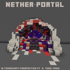 an image of a minecraft portal with the text nether portal