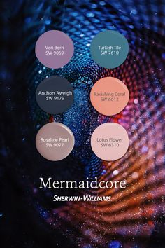 the mermaid core palette is shown with different colors