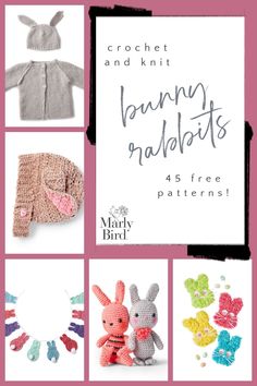 crochet and knit bunny sweaters for babies