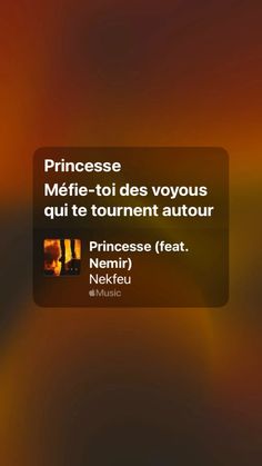 an image of a text message that reads princesse mefi - toi des vovous quiit te tourent autour princesse