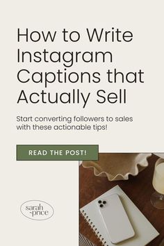 the cover of how to write instagram captions that actually sell