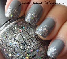 winter nails. I am doing this, for sure. So pretty! Grey Nails, Silver Nail, Gray Nails, Get Nails, I Love Nails, Make Up Nails, Nails And Makeup, Up Nails, Manicure Y Pedicure