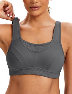 PRICES MAY VARY. Design for full figure women with B-G cup size, suit for medium or high impact sports. Full coverage sports bra, offer high support and reduce bounce when working out. Wireless cups with no padding, breathable material gives you maximum comfort. Sports bras for women wirefree have High performing moisture wicking fabrics to keep you cool. High Impact Sports Bra used Adjustable wide shoulder straps not only effectively prevent the sports bra from shifting, but also beautify your back curve. Help relieve shoulder pressure and back pain. Lightweight mesh panel provides cooling ventilation and more coverage. Plus size sports bras suitable for running, gym workout, yoga, pilates, or daily activewear. Excellent Support Bra and adjustable hook & eye closure for superior comfort a Activewear Design, Sports Bra Design, Underwire Sports Bras, Plus Size Sports Bras, Sport Bras, Normal Clothes, Blue Amber, High Impact Sports Bra, Strappy Sports Bras