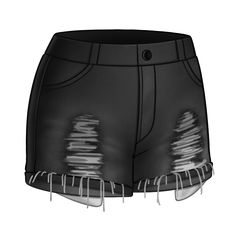 a pair of black shorts with white paint on them