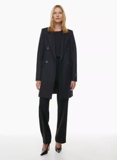 THE CONSTANT™ MID COAT | Aritzia Denim Vans, Wind Protection, Cocoon Coat, Double Breasted Coat, Cashmere Coat, Fall Shirts, Crop Shirt, Coats Jackets Women, Denim Shirt